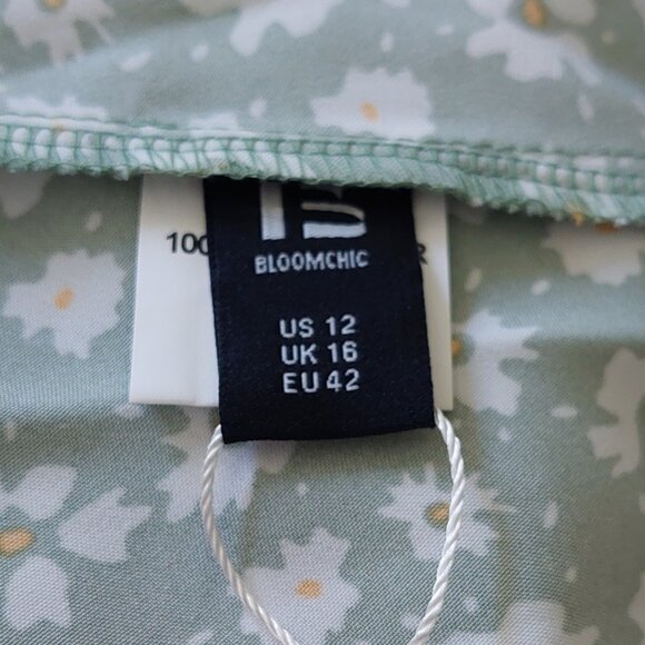 BloomChic Light Green Floral Peplum Tank Top Women's Size 12 - Picture 8 of 10